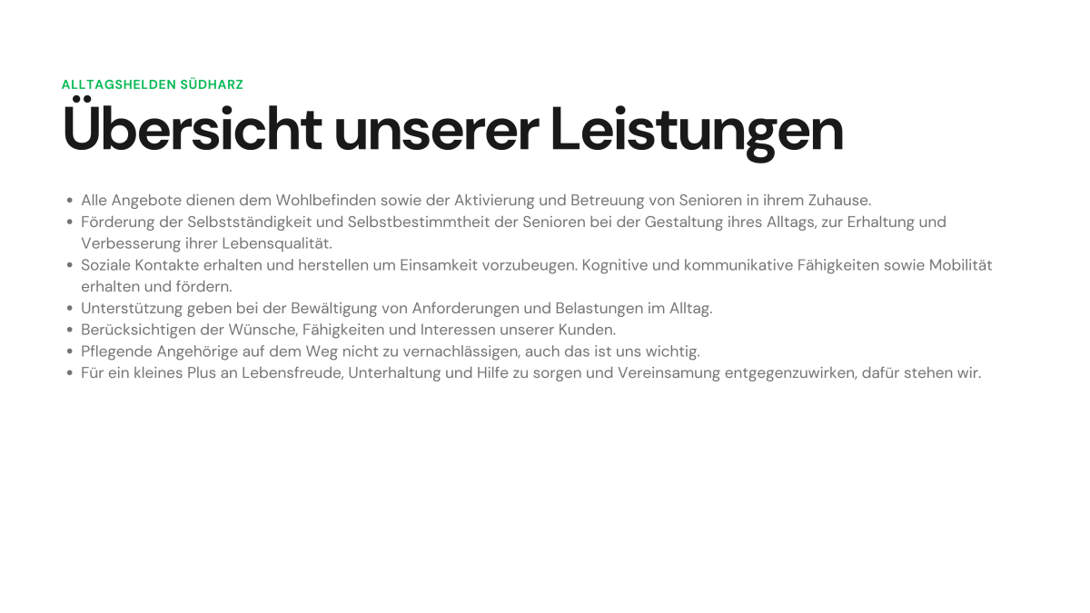 Unsere Leistungen Unsere Leistungen